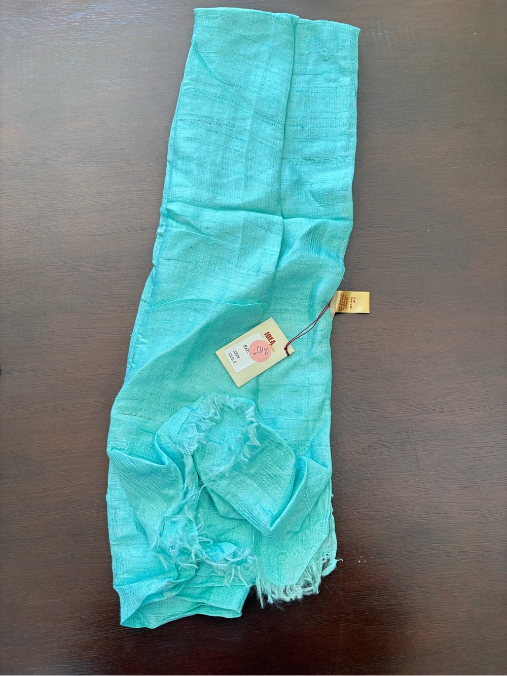 100% Silk Light Teal Decorative Scarf